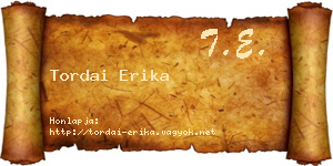 Tordai Erika névjegykártya